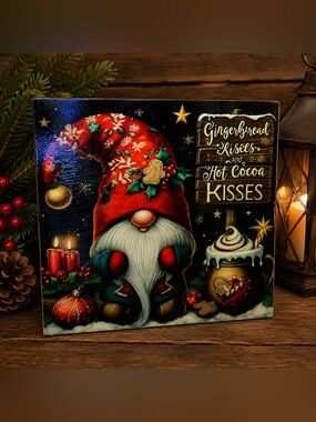 Gingerbread Kisses & Hot Cocoa Wishes Gnome Christmas Decor